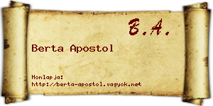 Berta Apostol névjegykártya